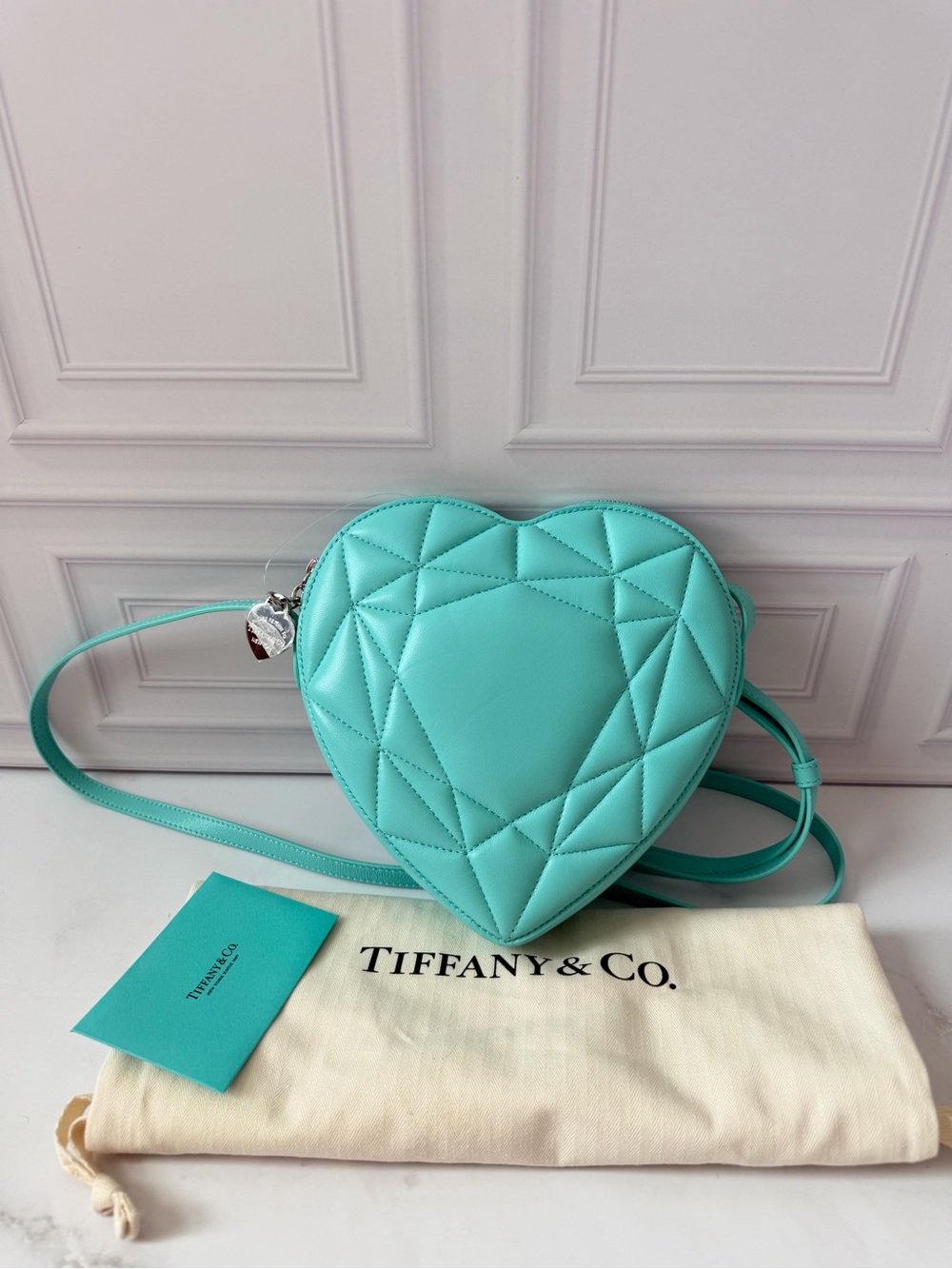 Tiffany & Co. Heart Quilted Crossbody Bag in Tiffany Blue